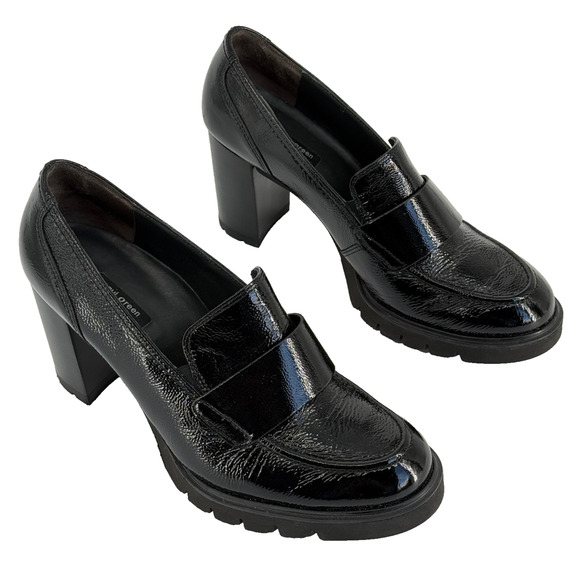 Paul Green Shoes - Paul Green Womens Pump US 9 UK 6.5 Crinkled Patent Leather Loafer Academia Nina